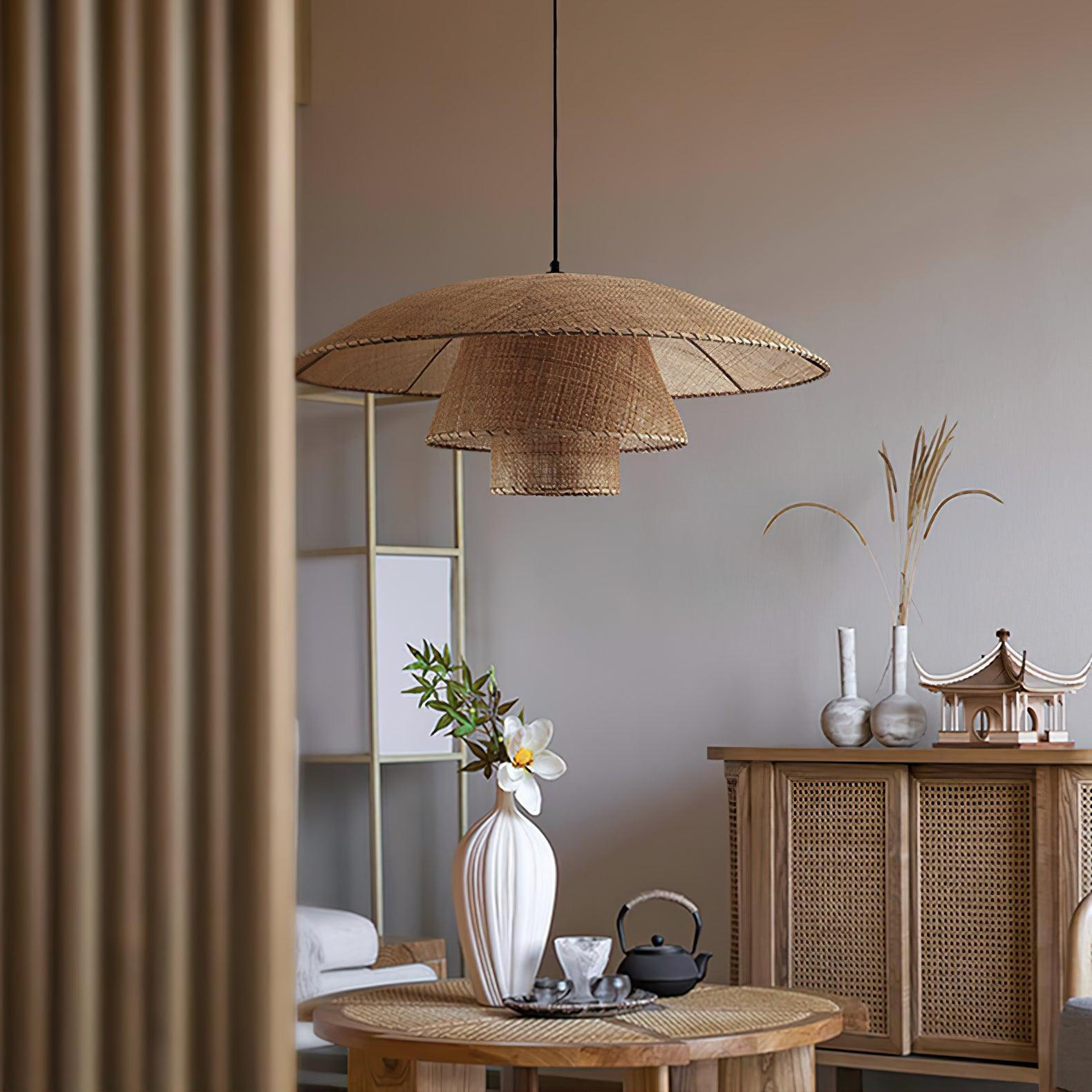 Arixu Rattan Vintage Pendant Lamp-Neutral Decor