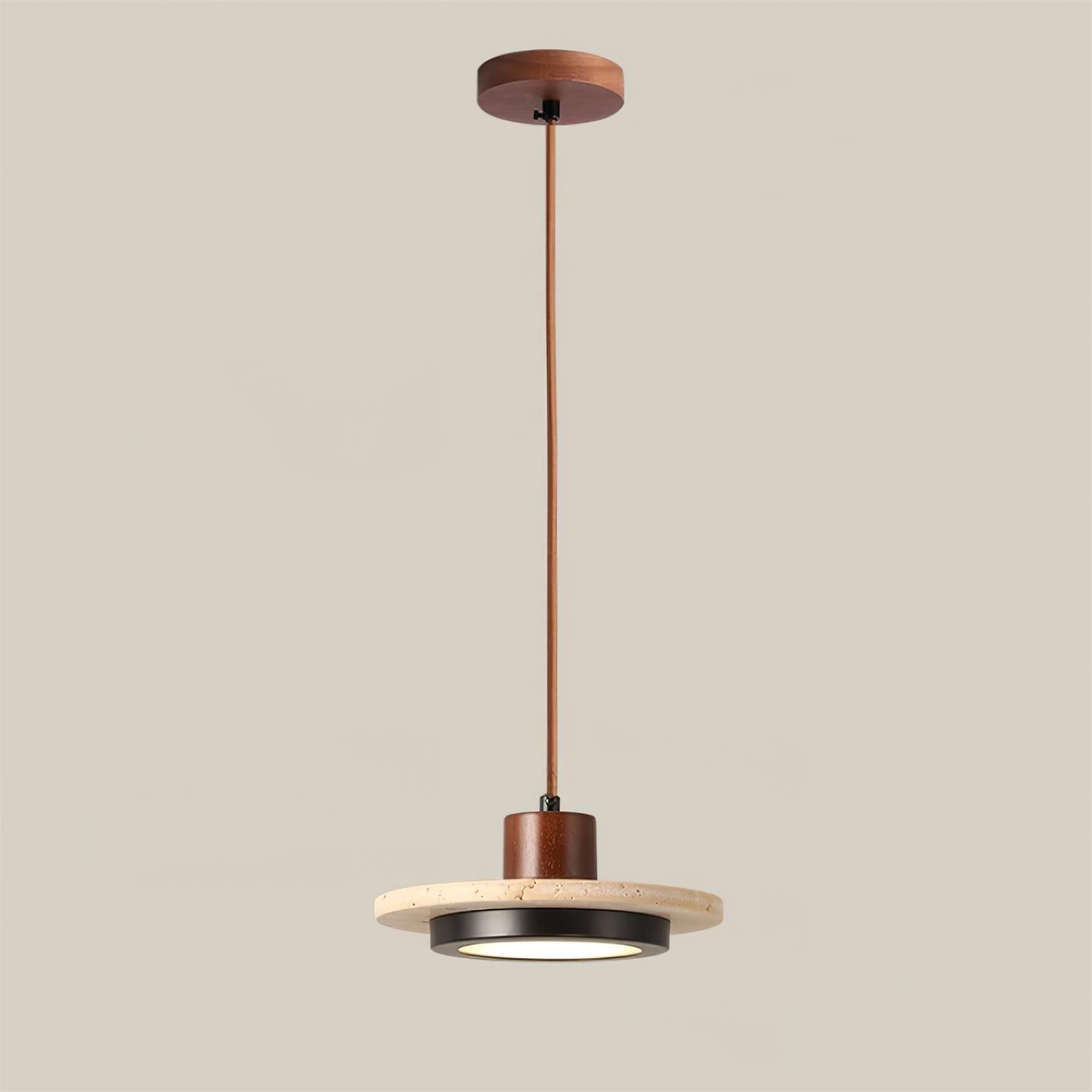 Valen Travertine LED Pendant Light-Neutral Decor