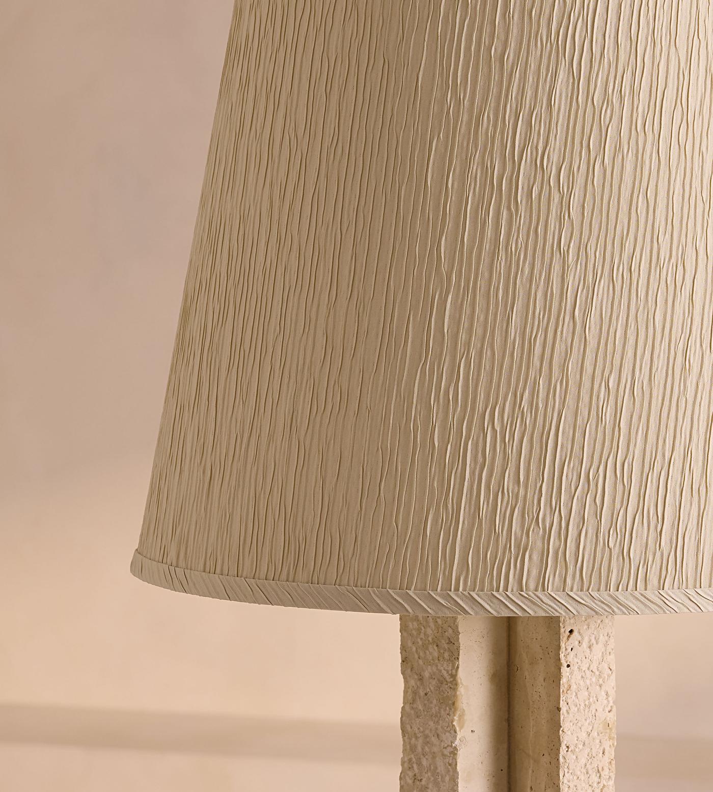 Top-down view of the Hawksworth Floor Lamp's striped shade.