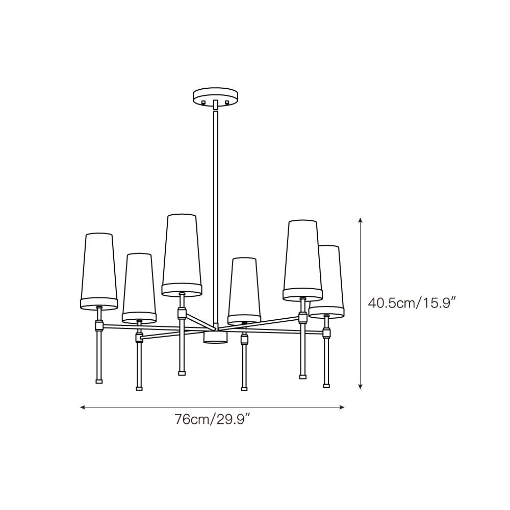 The Haynes Chandelier shown in a black finish.