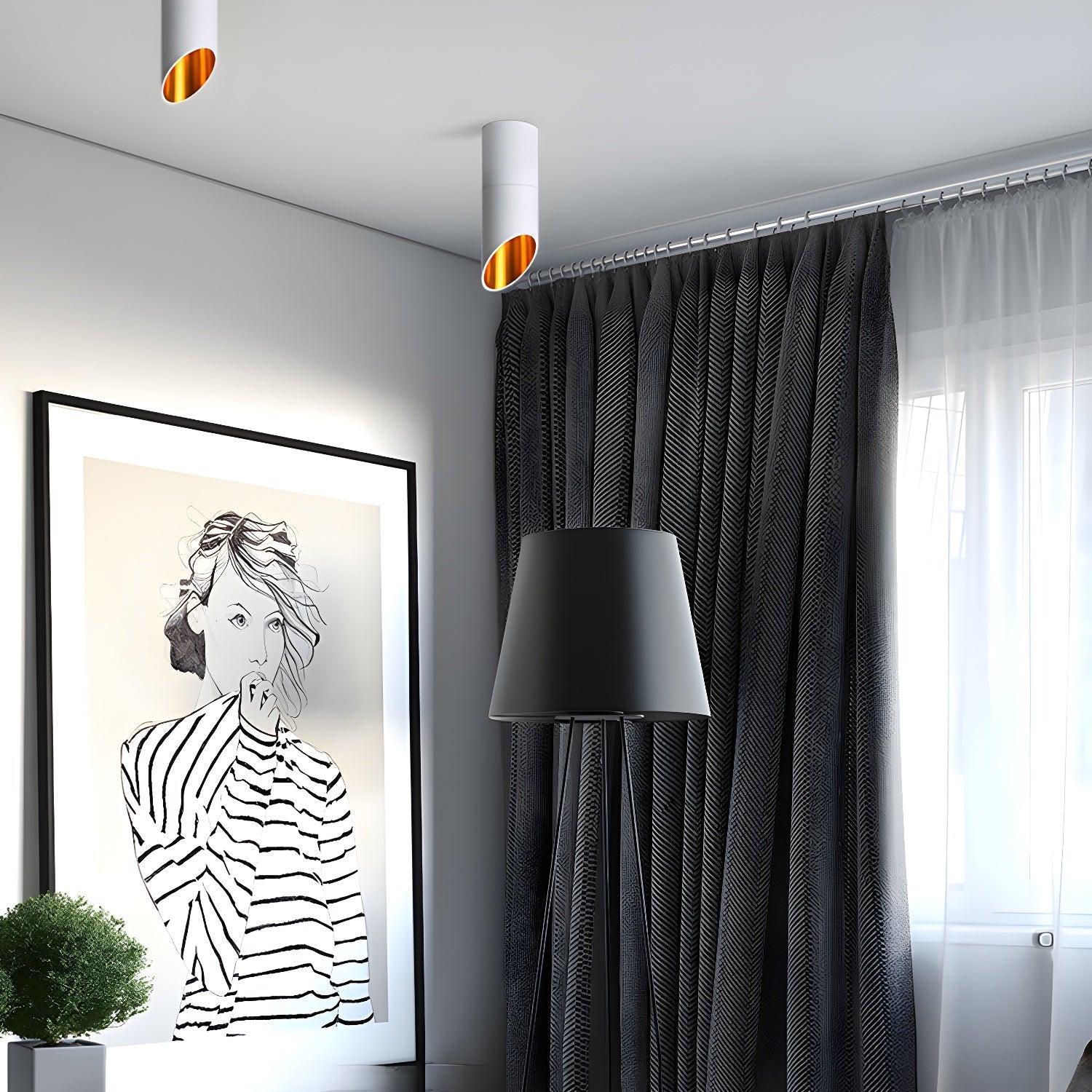 Zontes Modern Minimalist Tube Surface Downlight-Neutral Decor