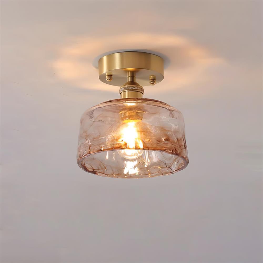 Calviro Ceiling Light Amber Glass Swirl Modern-Neutral Decor