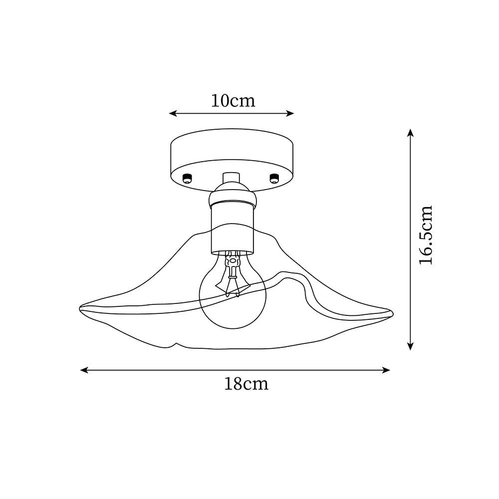 Ceiling Light Amber Swirl Glass