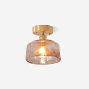 Ceiling Light Amber Swirl Glass