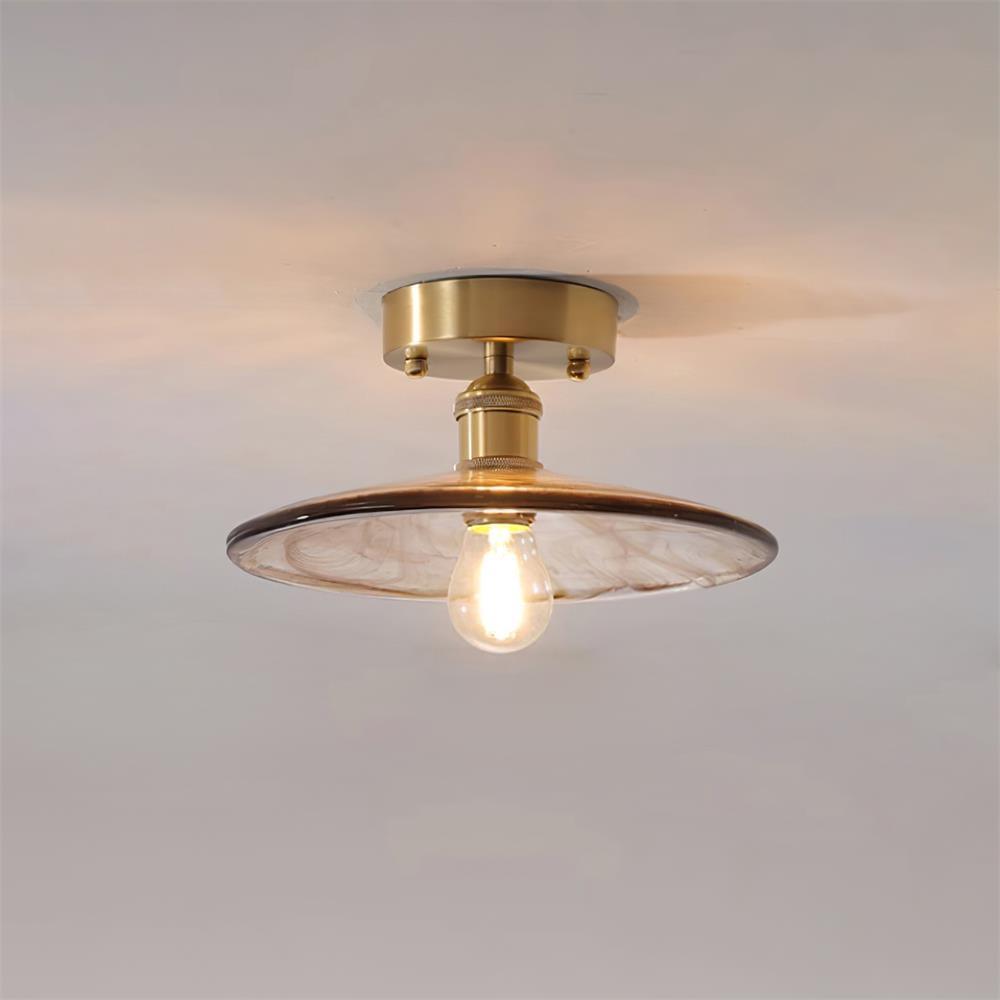 Ceiling Light Amber Swirl Glass
