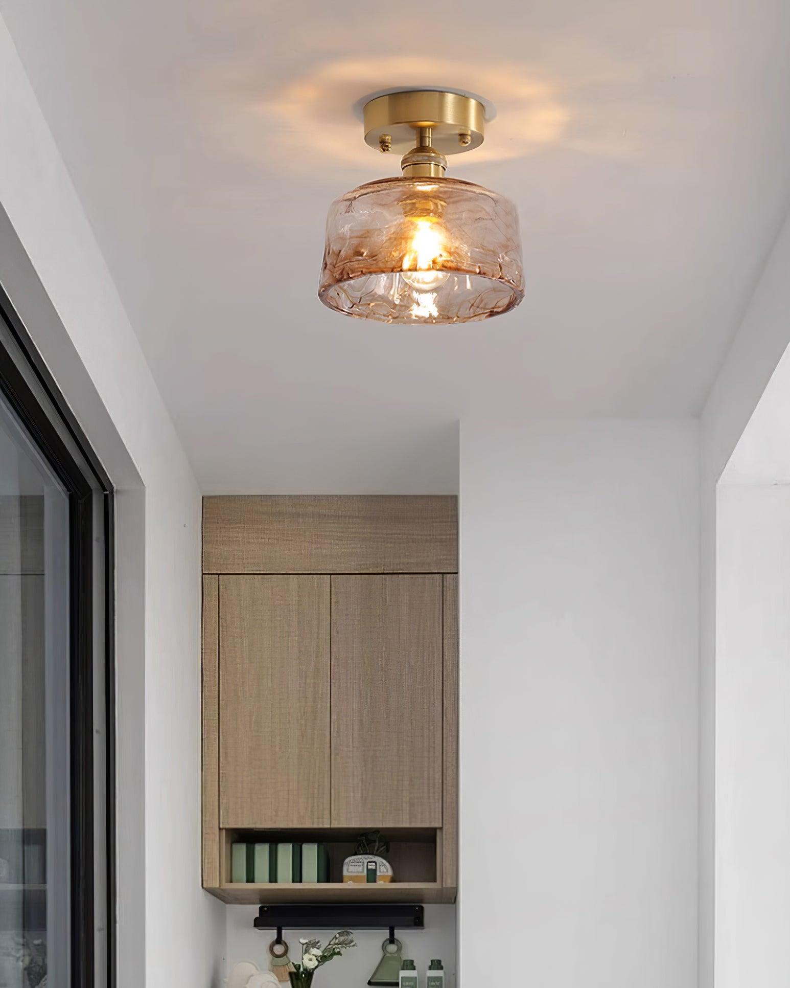 Calviro Ceiling Light Amber Glass Swirl Modern-Neutral Decor