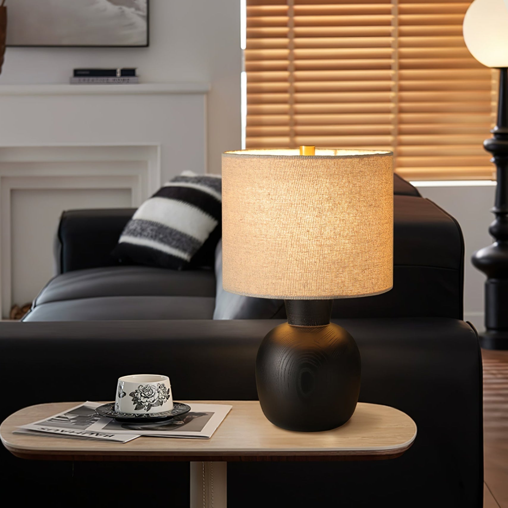 Joan Minimalist Wood Table Lamp-Neutral Decor