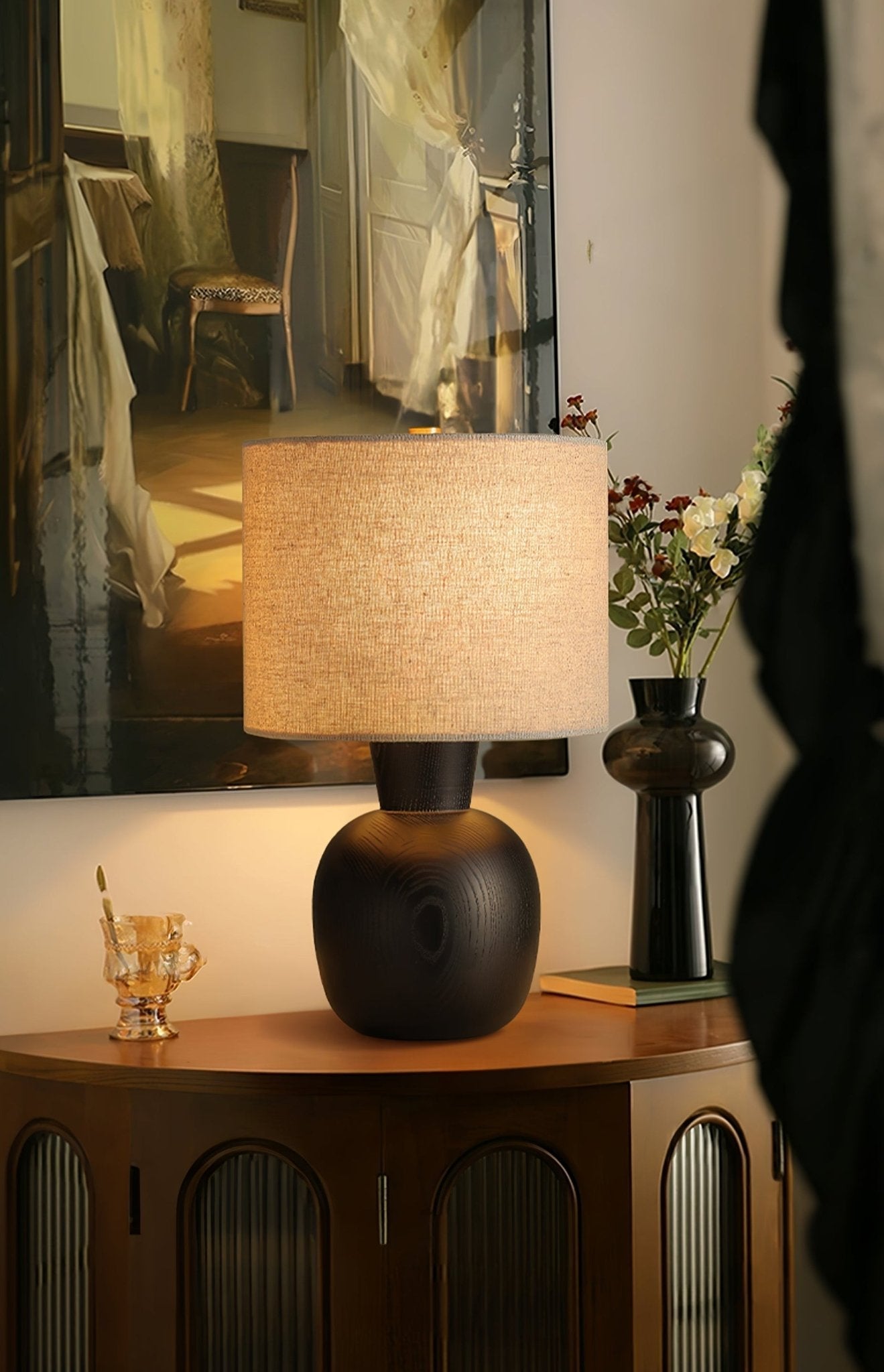 Joan Minimalist Wood Table Lamp-Neutral Decor