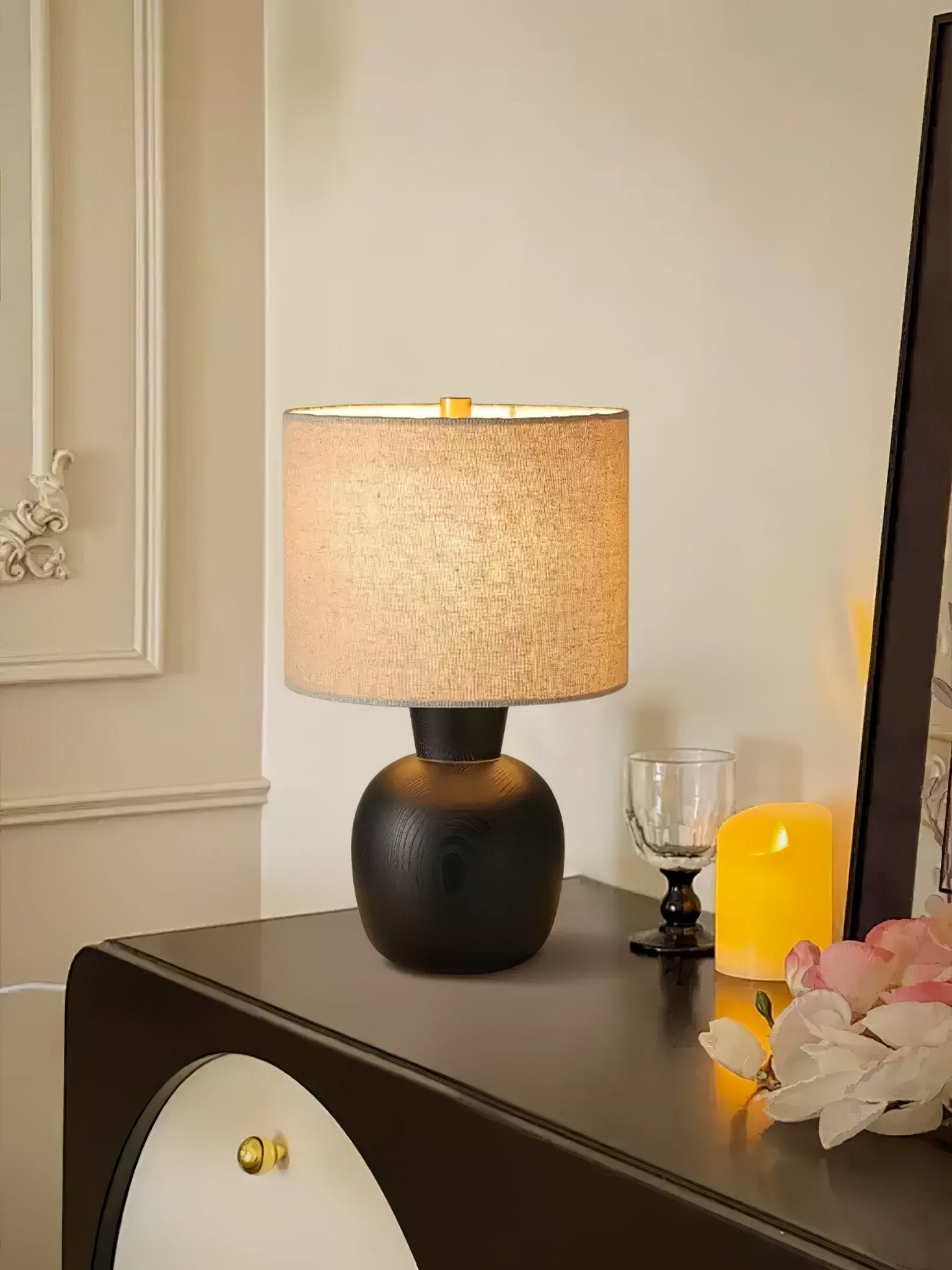 Joan Minimalist Wood Table Lamp-Neutral Decor