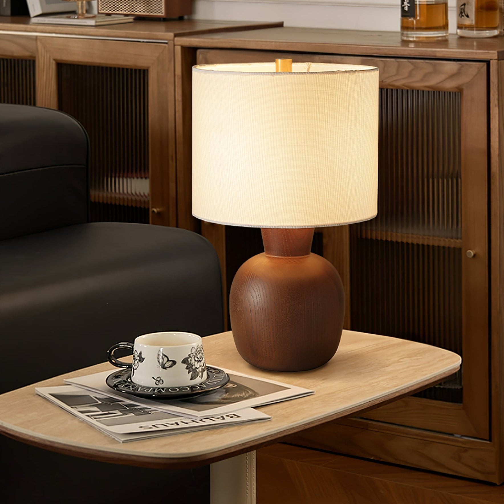 Joan Minimalist Wood Table Lamp-Neutral Decor