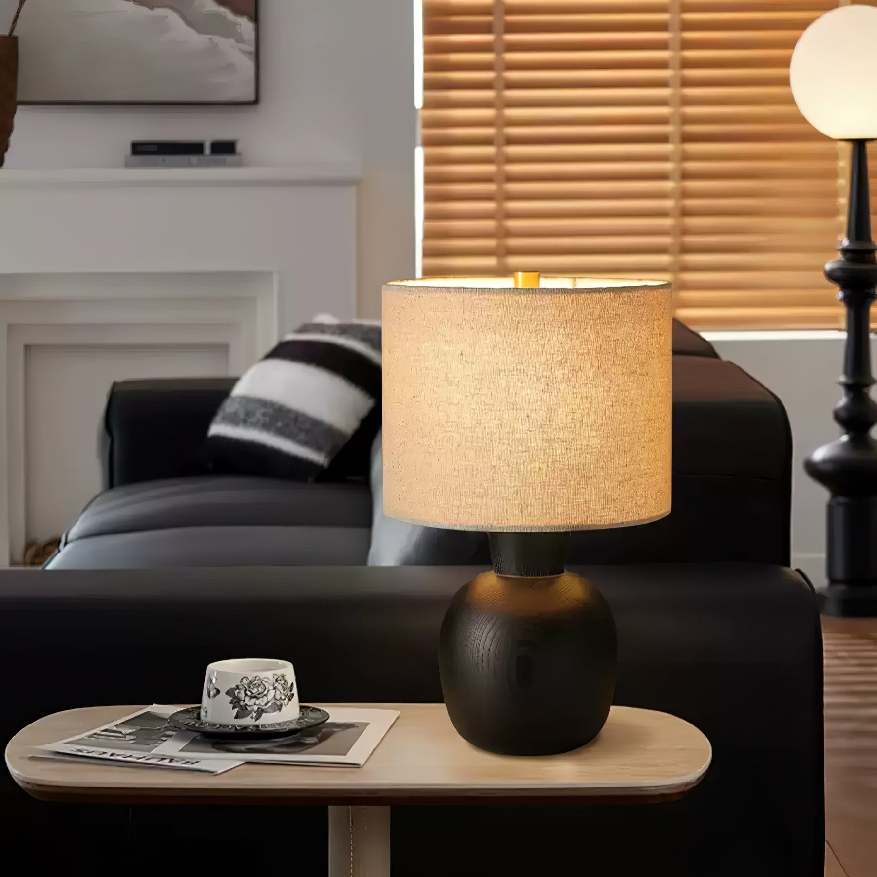 Joan Minimalist Wood Table Lamp-Neutral Decor