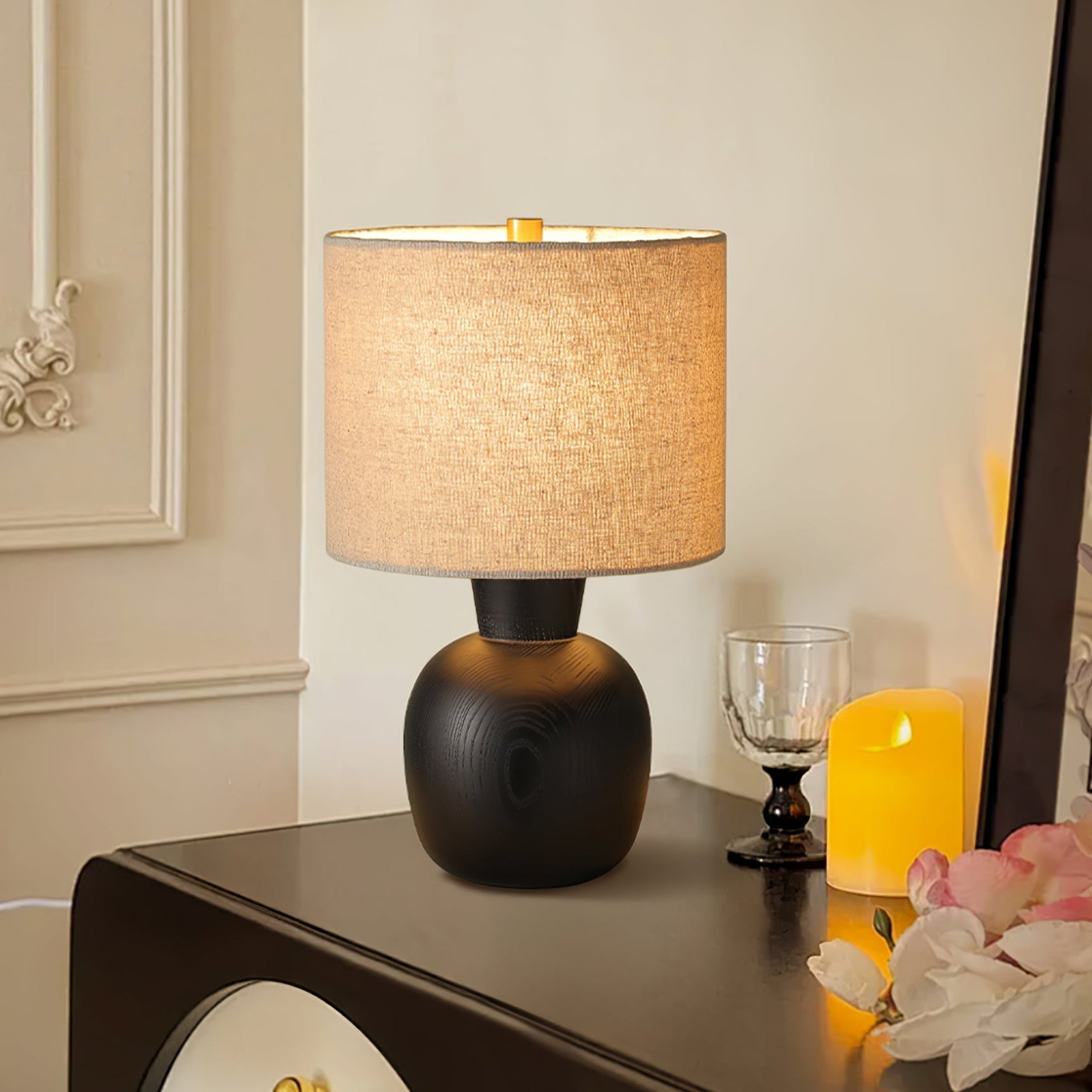 Joan Minimalist Wood Table Lamp-Neutral Decor