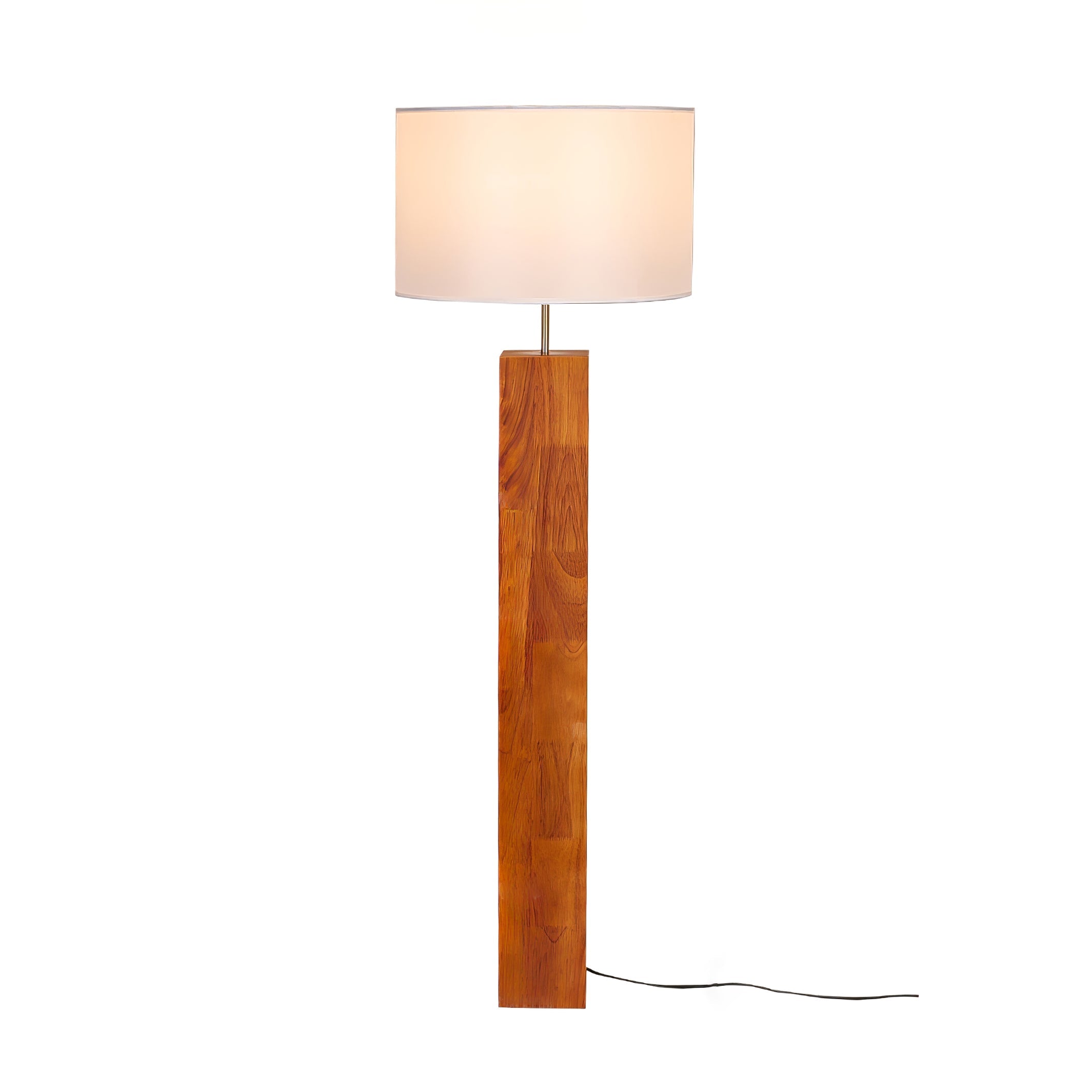 Timberline Fabric & Wood Floor Lamp-Neutral Decor