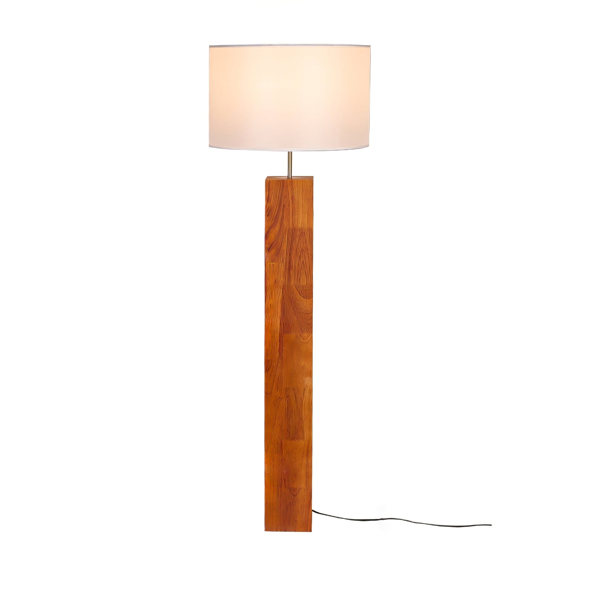 Timberline Fabric & Wood Floor Lamp-Neutral Decor