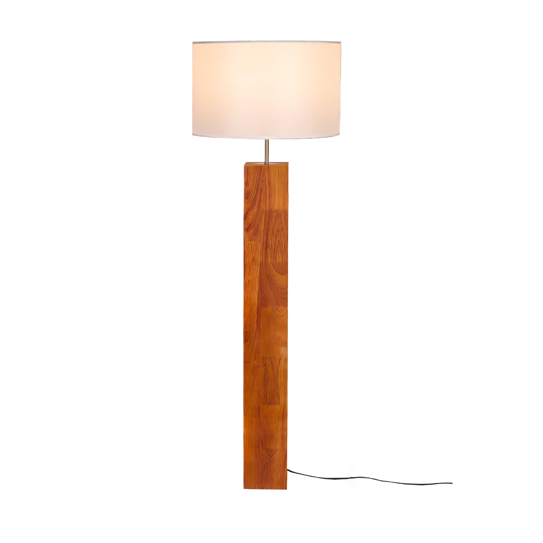 Timberline Fabric & Wood Floor Lamp-Neutral Decor