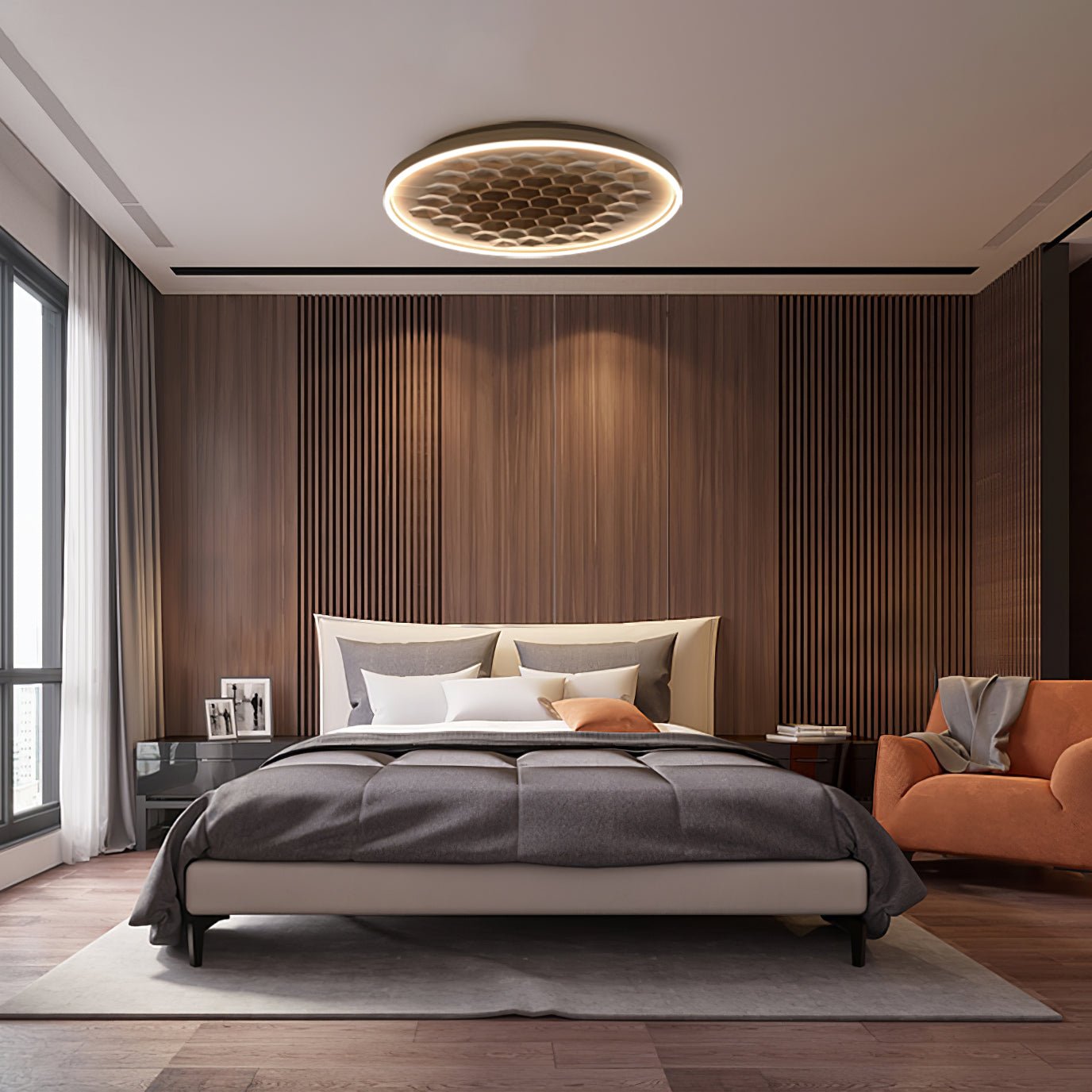 Cevynira Textured Bronze Flush Mount-Neutral Decor