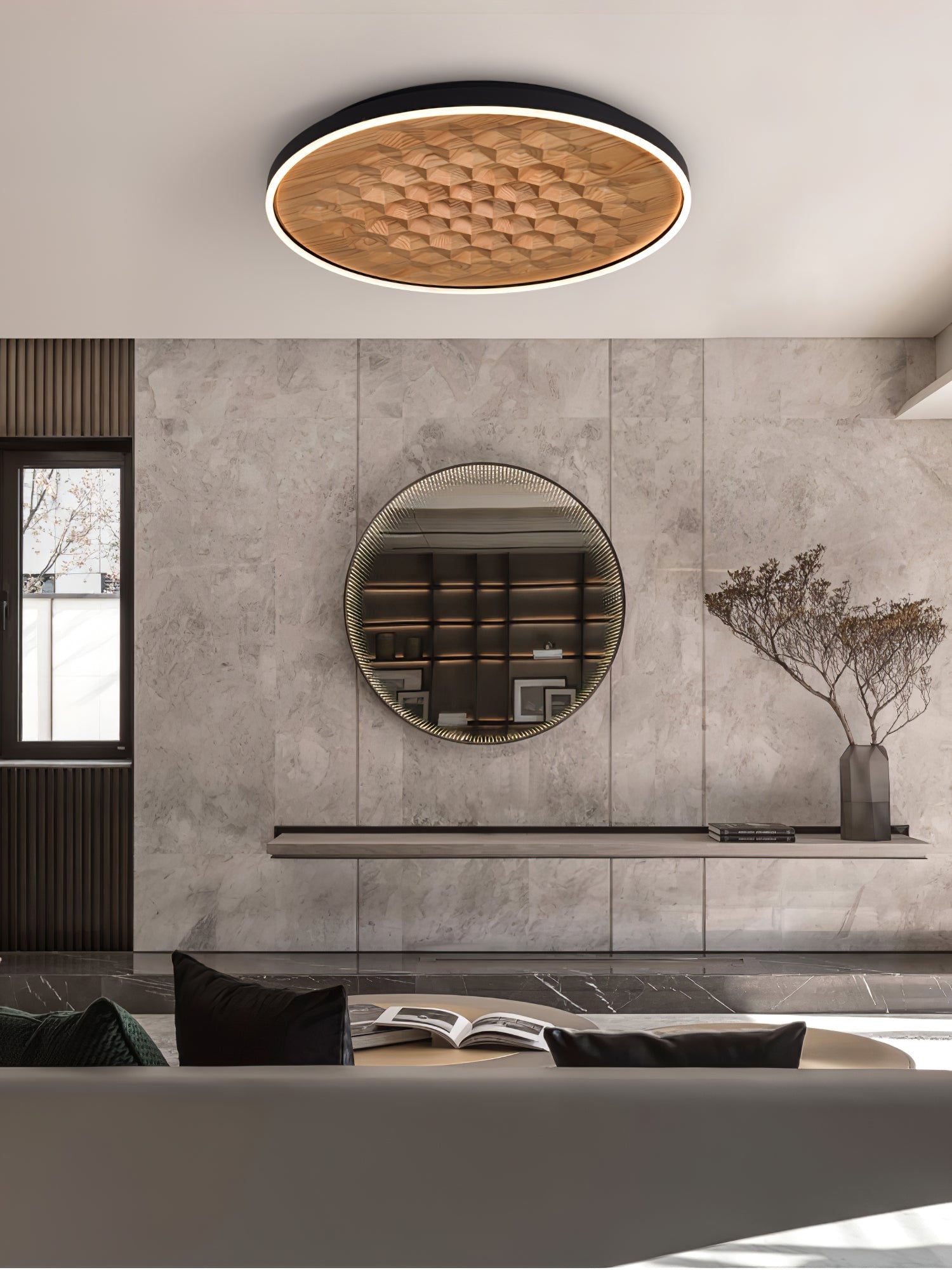 Cevynira Textured Bronze Flush Mount-Neutral Decor