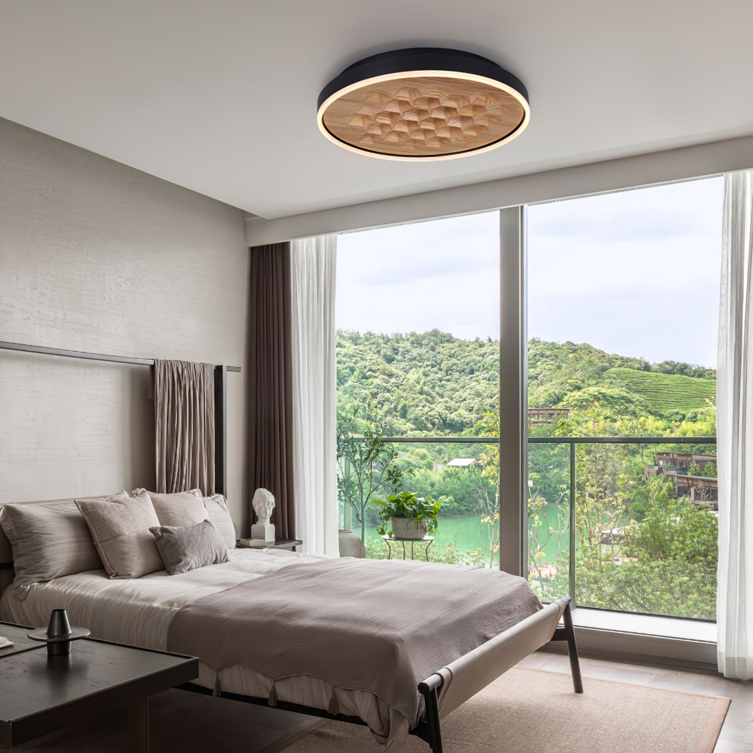 Cevynira Textured Bronze Flush Mount-Neutral Decor
