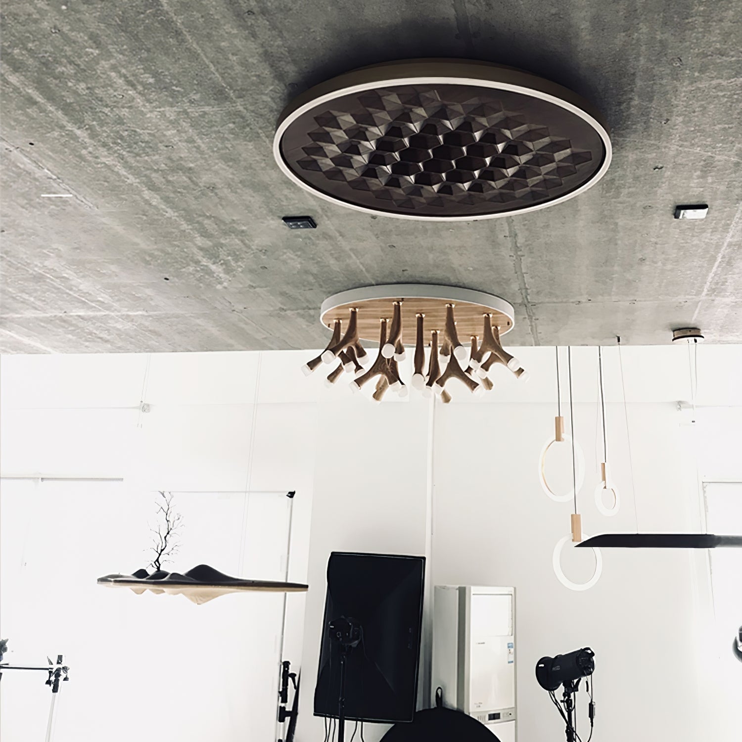 Cevynira Textured Bronze Flush Mount-Neutral Decor