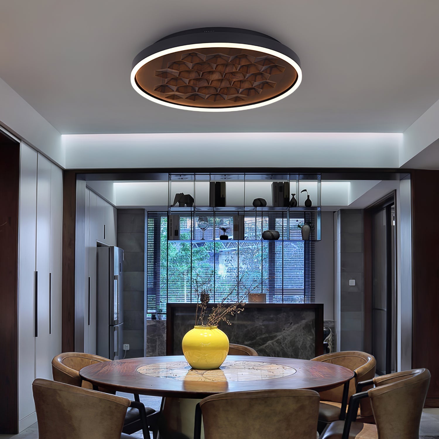 Cevynira Textured Bronze Flush Mount-Neutral Decor
