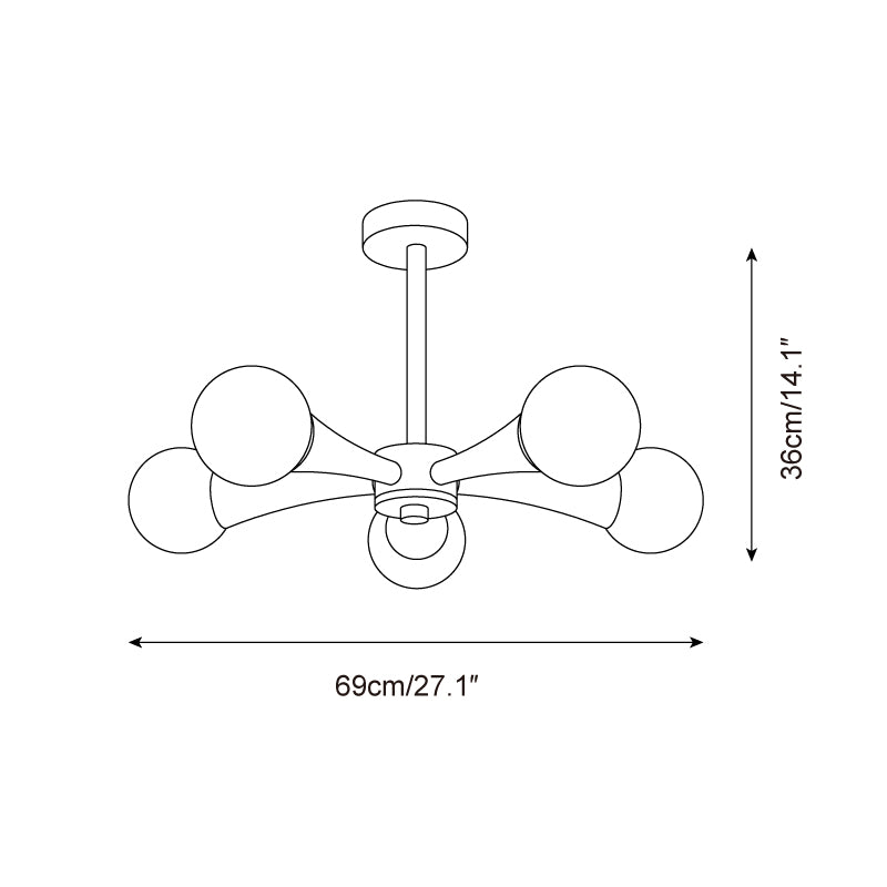 Ritta Flush Mount Ceiling Light Wood Travertine
