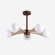 Ritta Flush Mount Ceiling Light Wood Travertine