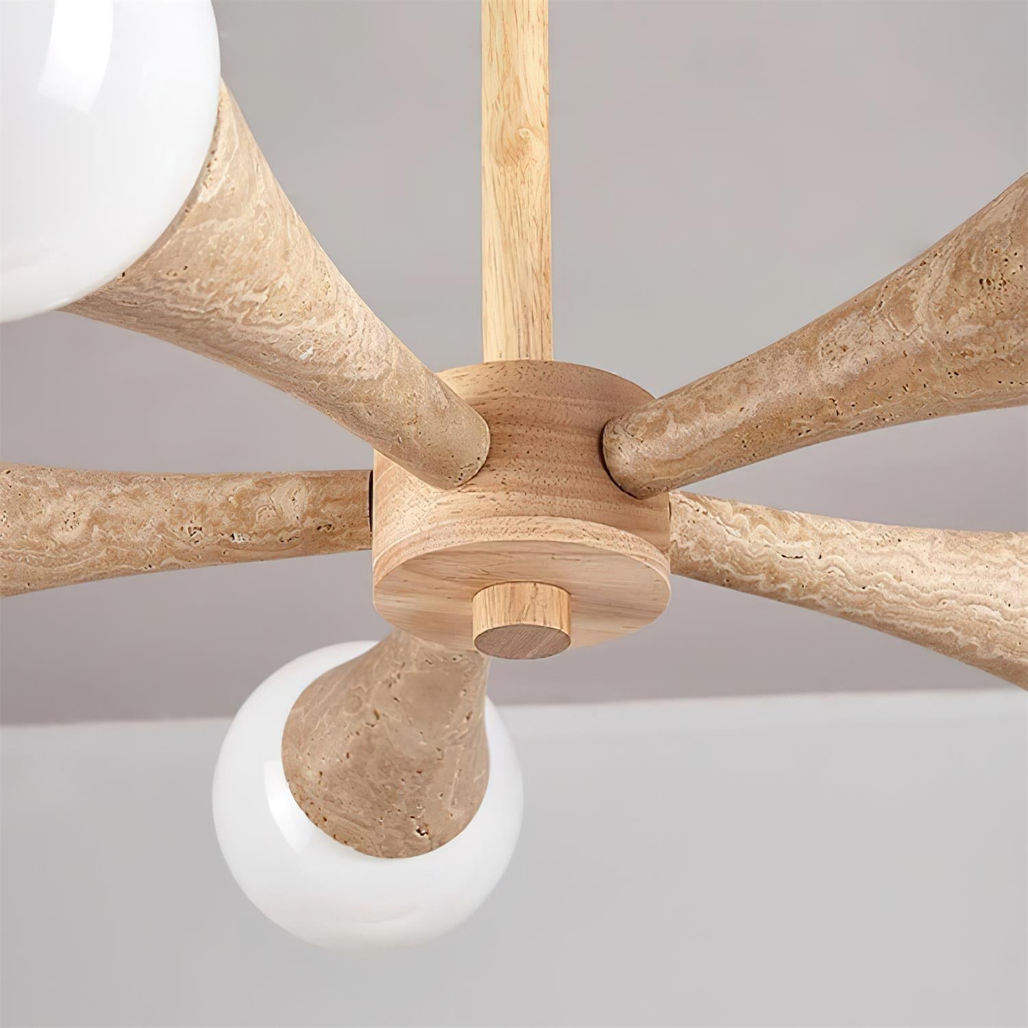 Ritta Flush Mount Ceiling Light Wood Travertine