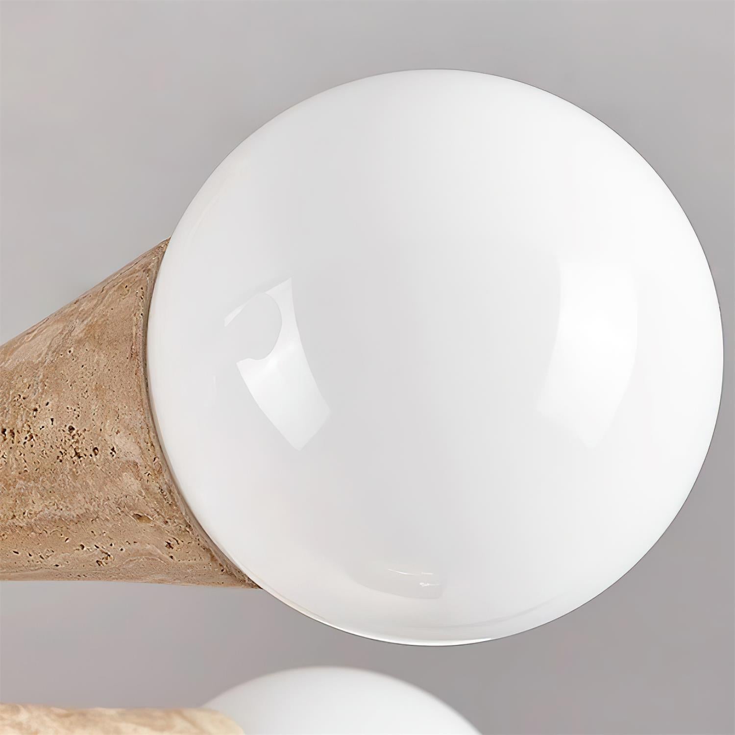 Ritta Flush Mount Ceiling Light Wood Travertine