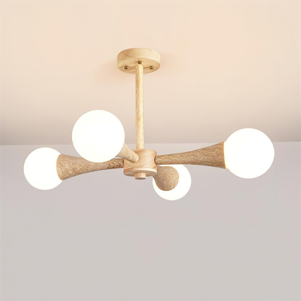 Ritta Flush Mount Ceiling Light Wood Travertine