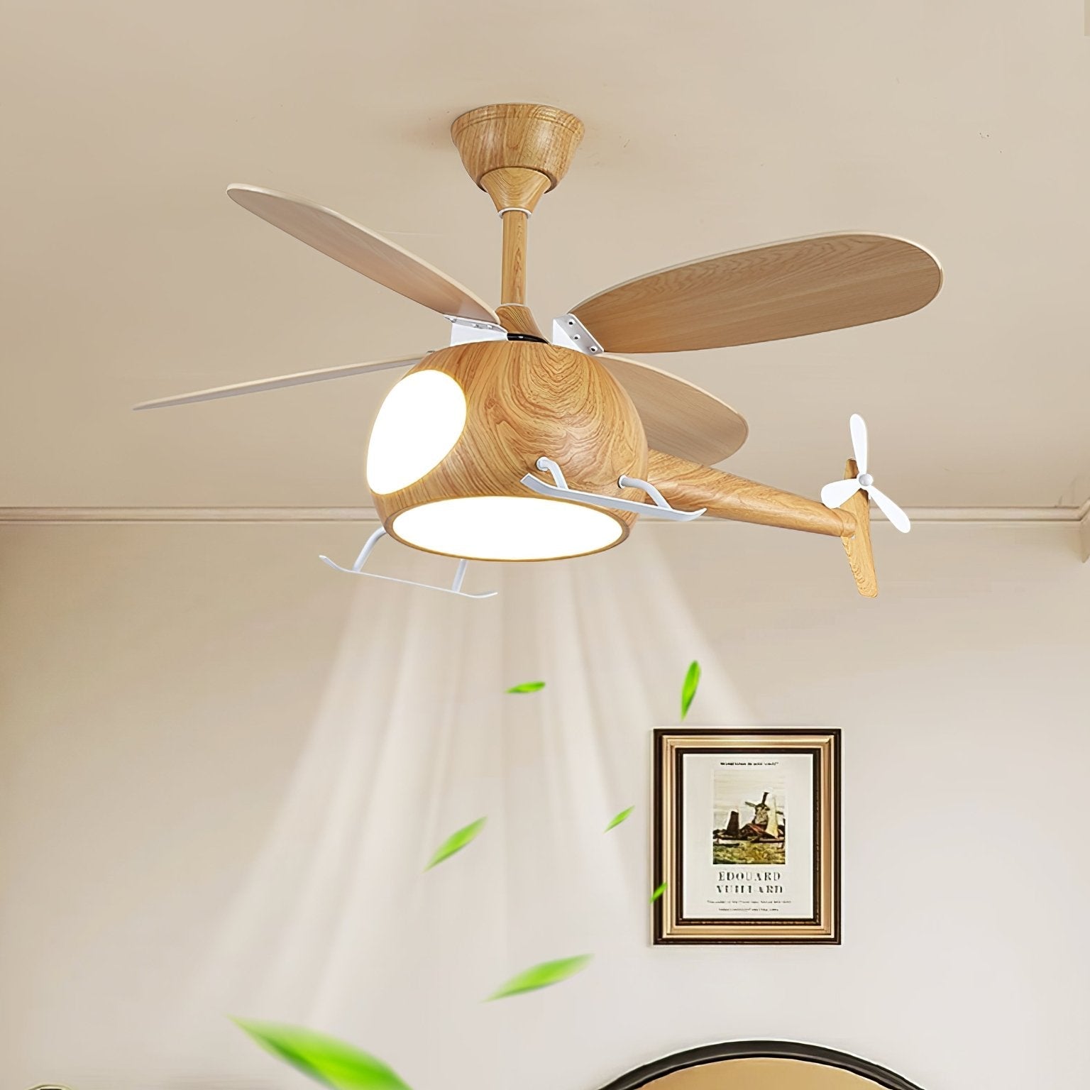 Aviara Modern Wood Ceiling Fan Light-Neutral Decor
