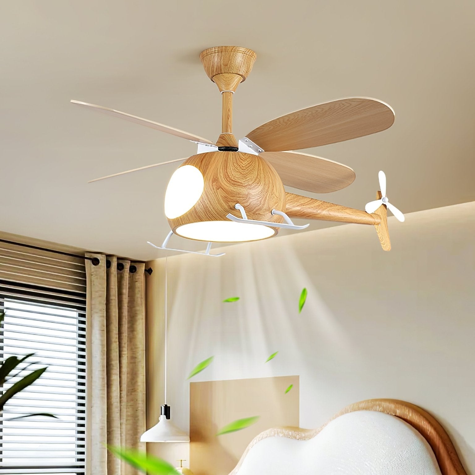 Aviara Modern Wood Ceiling Fan Light-Neutral Decor