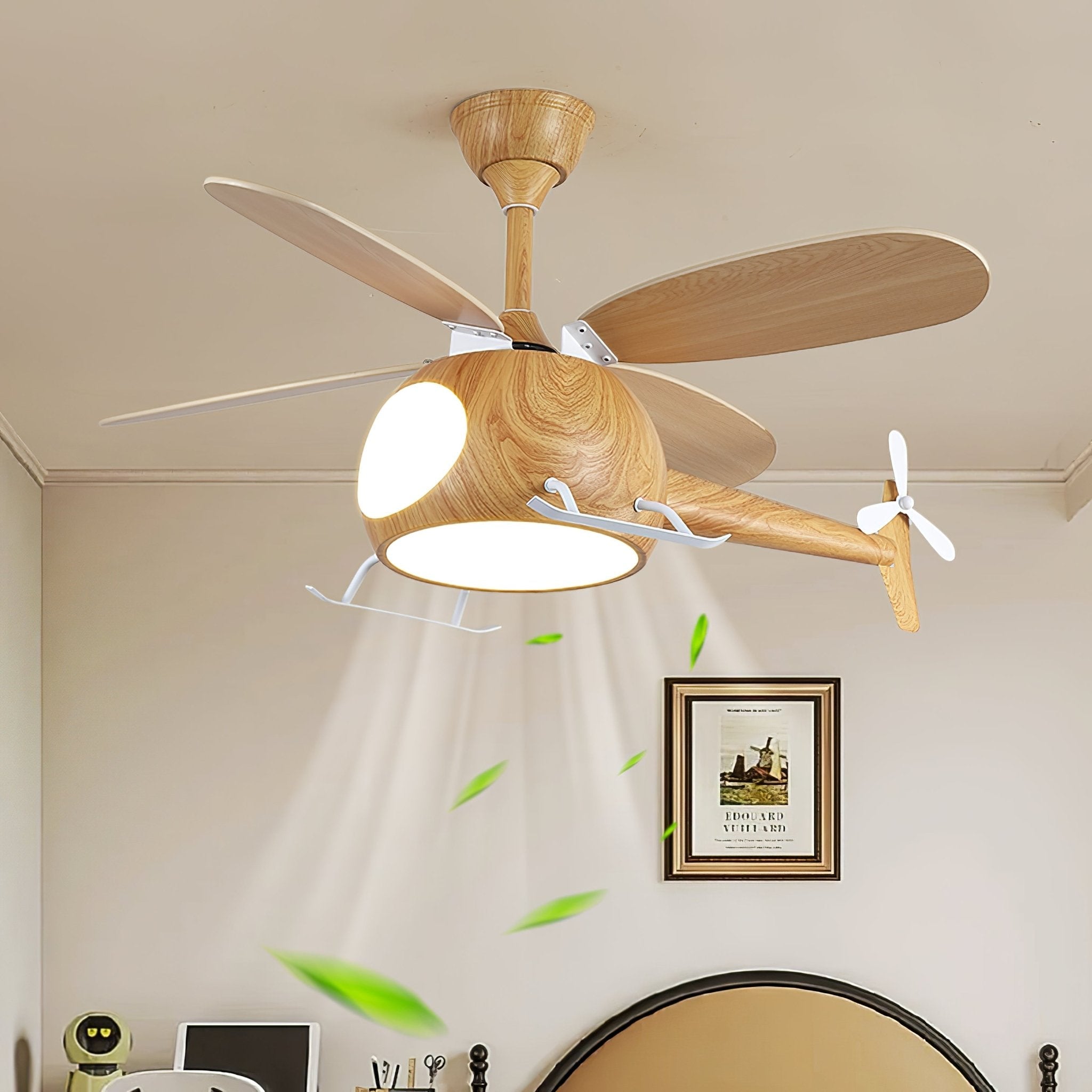 Aviara Modern Wood Ceiling Fan Light-Neutral Decor