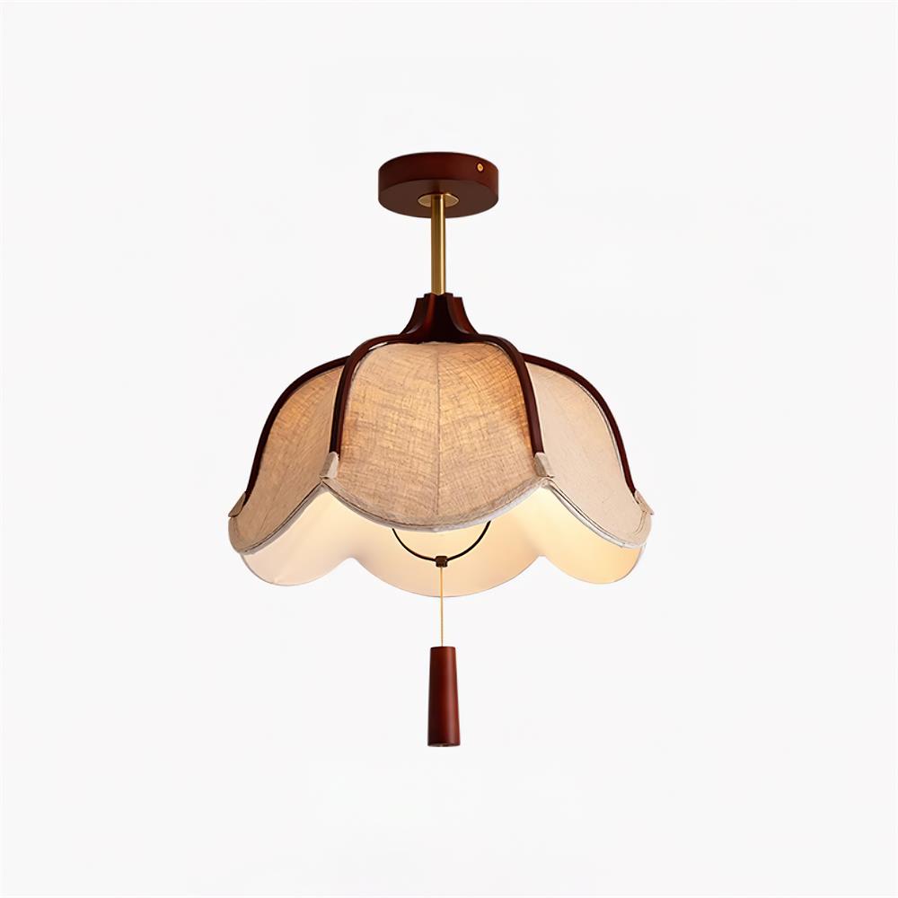 Veliora Ceiling Light Vintage Fabric Semi Flush Mount-Neutral Decor