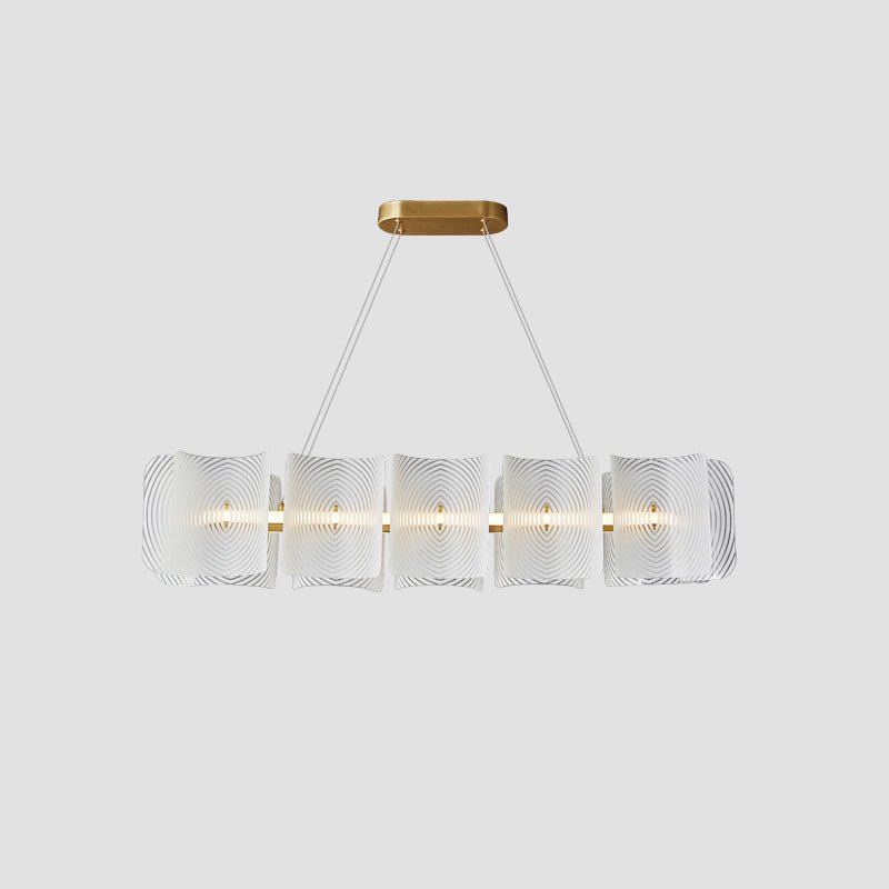 Virinia Postmodern Luxury Rectangle Brass Glass Pendant Lamp-Neutral Decor