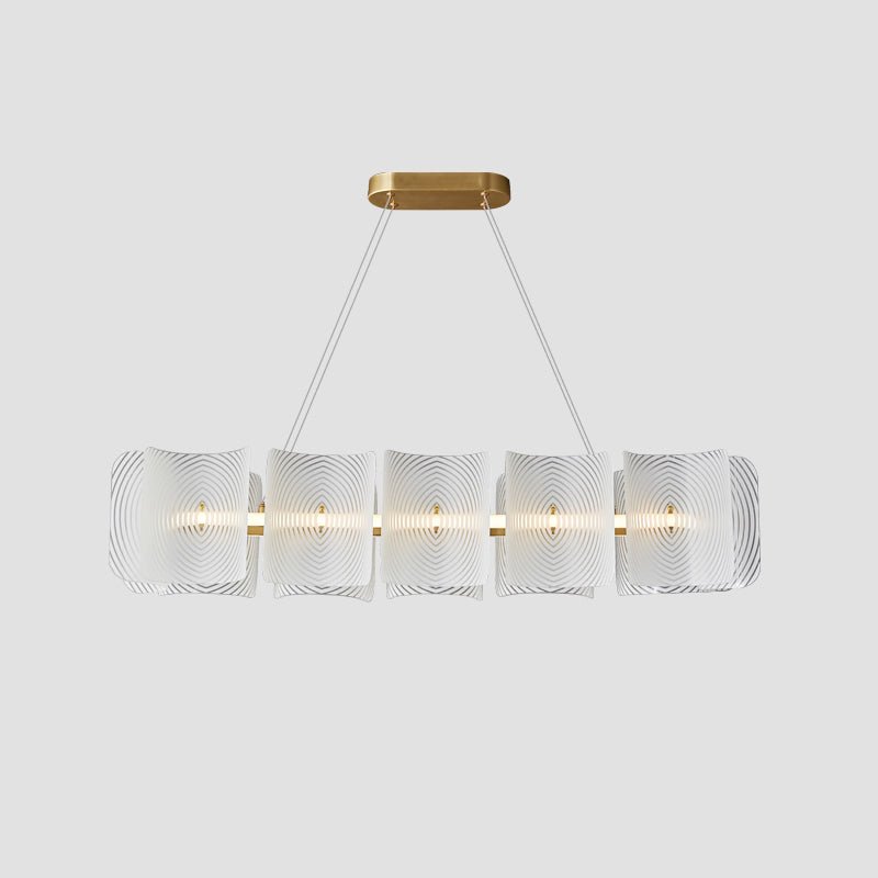 Virinia Postmodern Luxury Rectangle Brass Glass Pendant Lamp-Neutral Decor