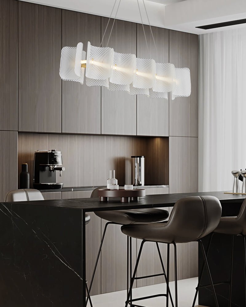 Virinia Postmodern Luxury Rectangle Brass Glass Pendant Lamp-Neutral Decor