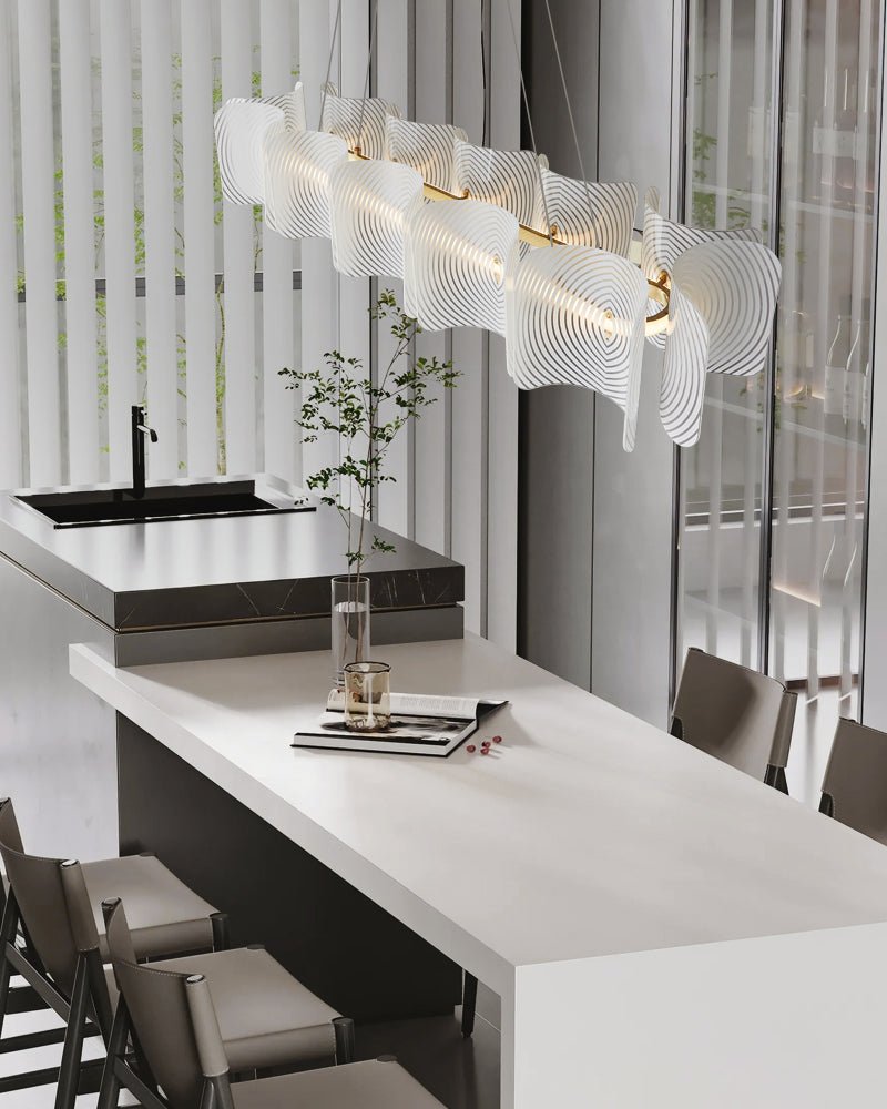 Virinia Postmodern Luxury Rectangle Brass Glass Pendant Lamp-Neutral Decor