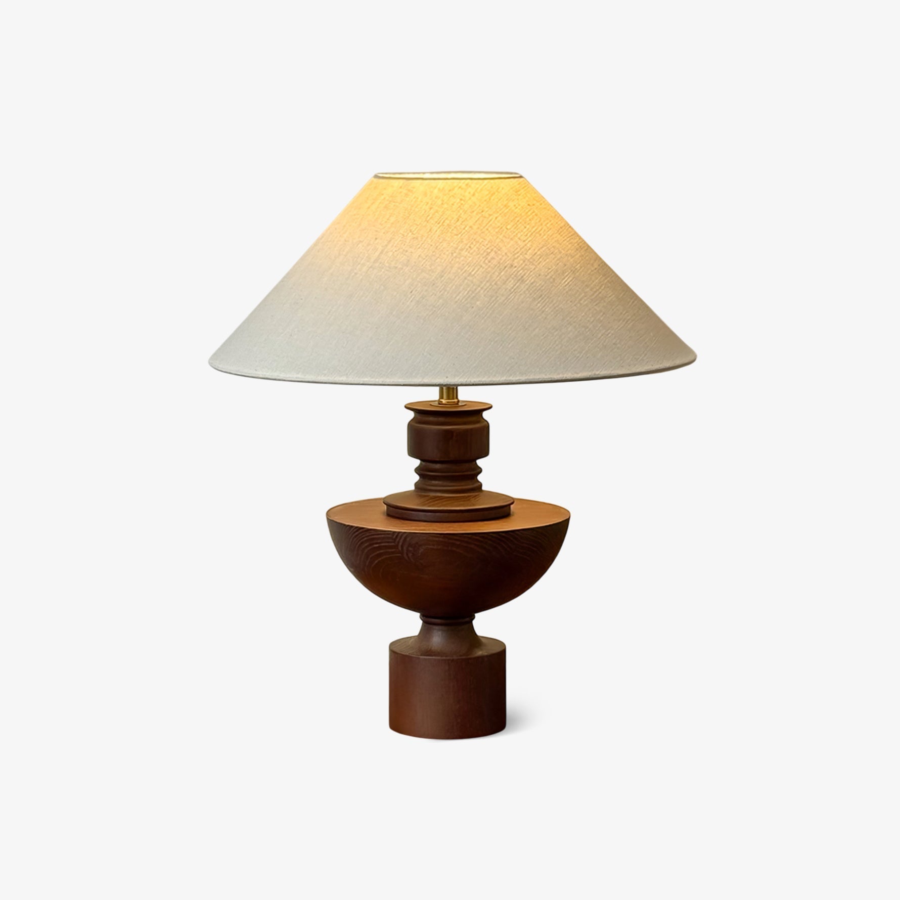 Dunell Wood Fabric Vintage Table Lamp-Neutral Decor