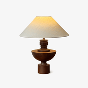 Dunell Wood Fabric Vintage Table Lamp-Neutral Decor