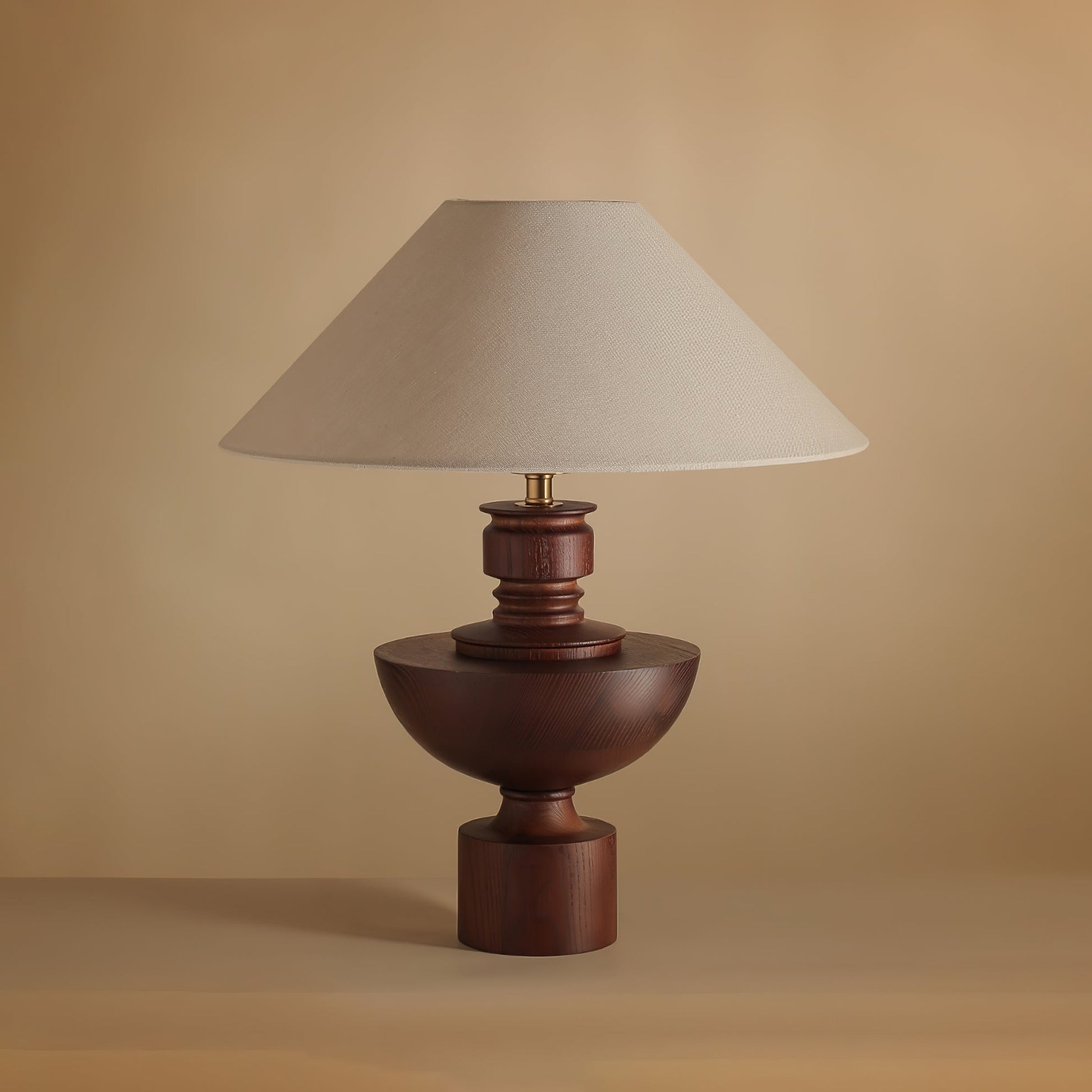 Dunell Wood Fabric Vintage Table Lamp-Neutral Decor
