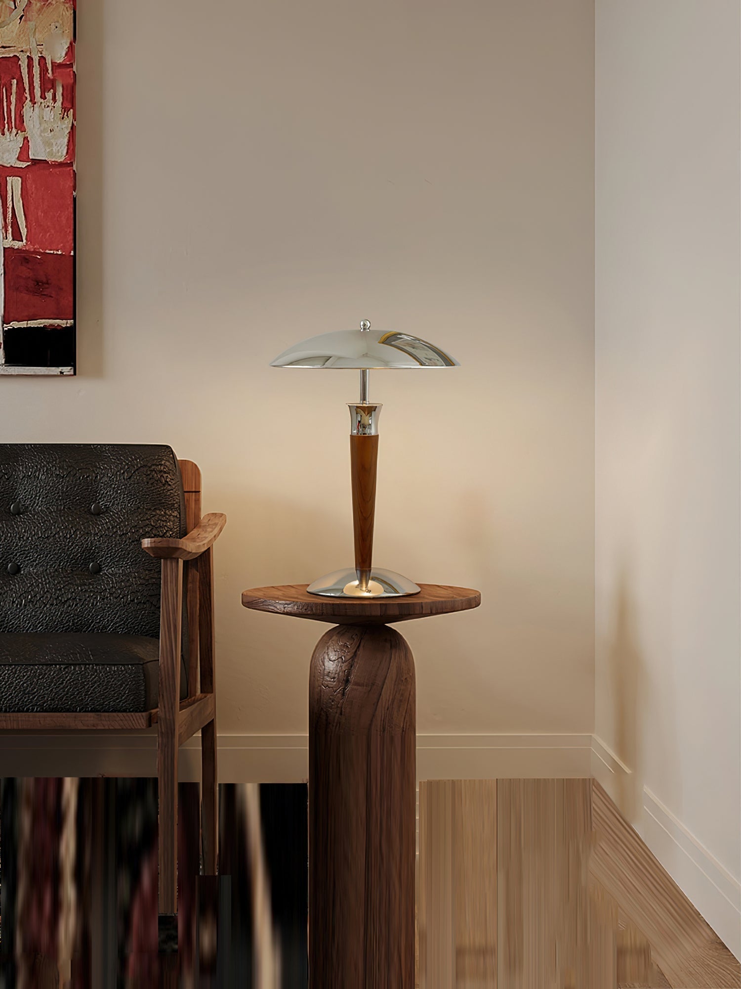 Faye Retro Chrome Floor Lamp-Neutral Decor