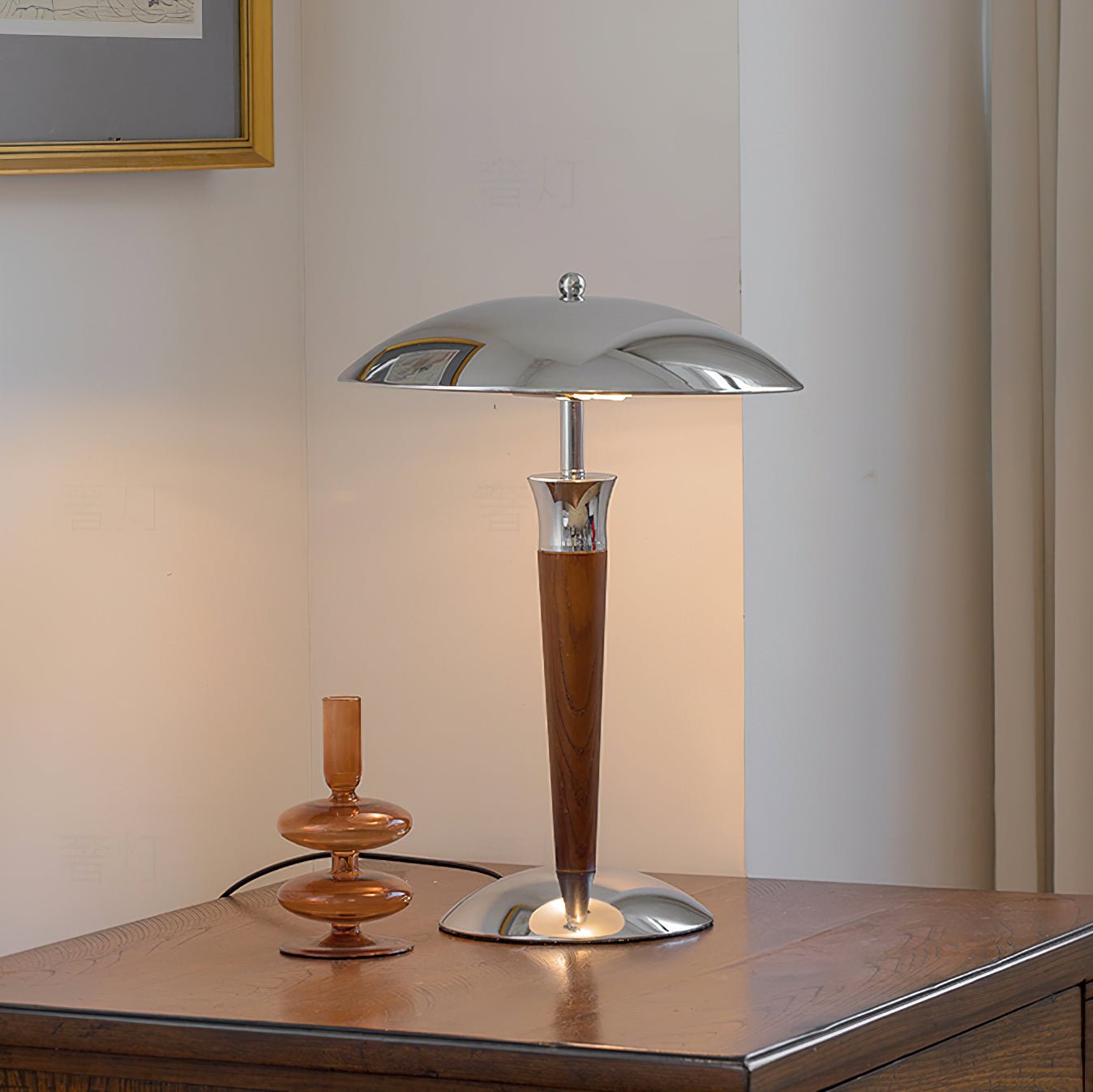 Faye Retro Chrome Floor Lamp-Neutral Decor