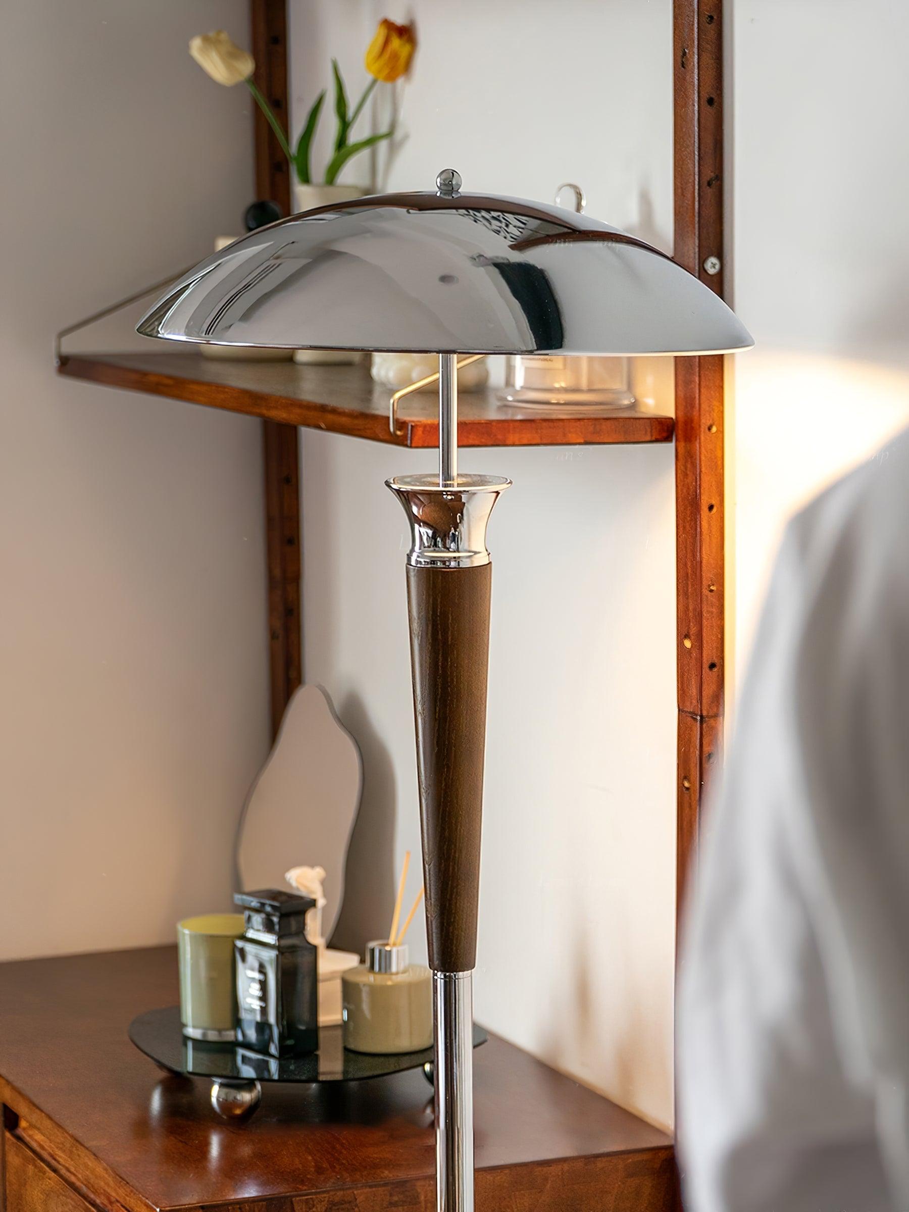 Faye Retro Chrome Floor Lamp-Neutral Decor