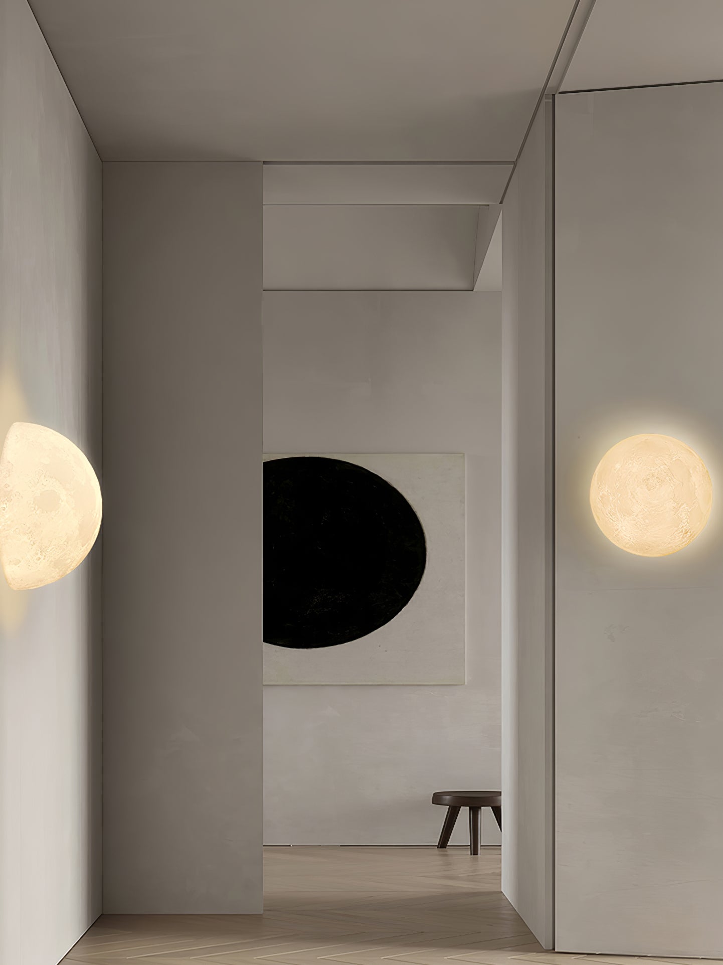 Brivel Nordic Art Moon 3D Plastic Wall Lamp-Neutral Decor