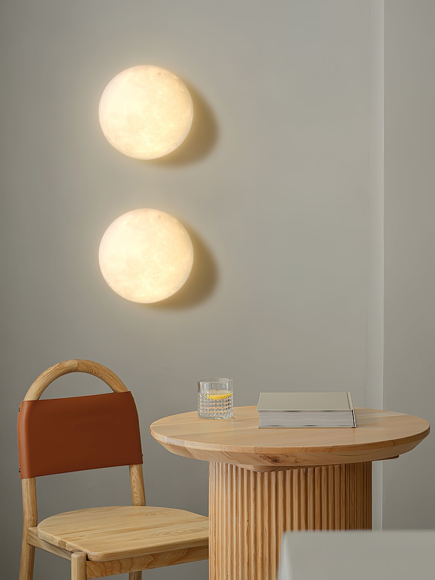 Brivel Nordic Art Moon 3D Plastic Wall Lamp-Neutral Decor