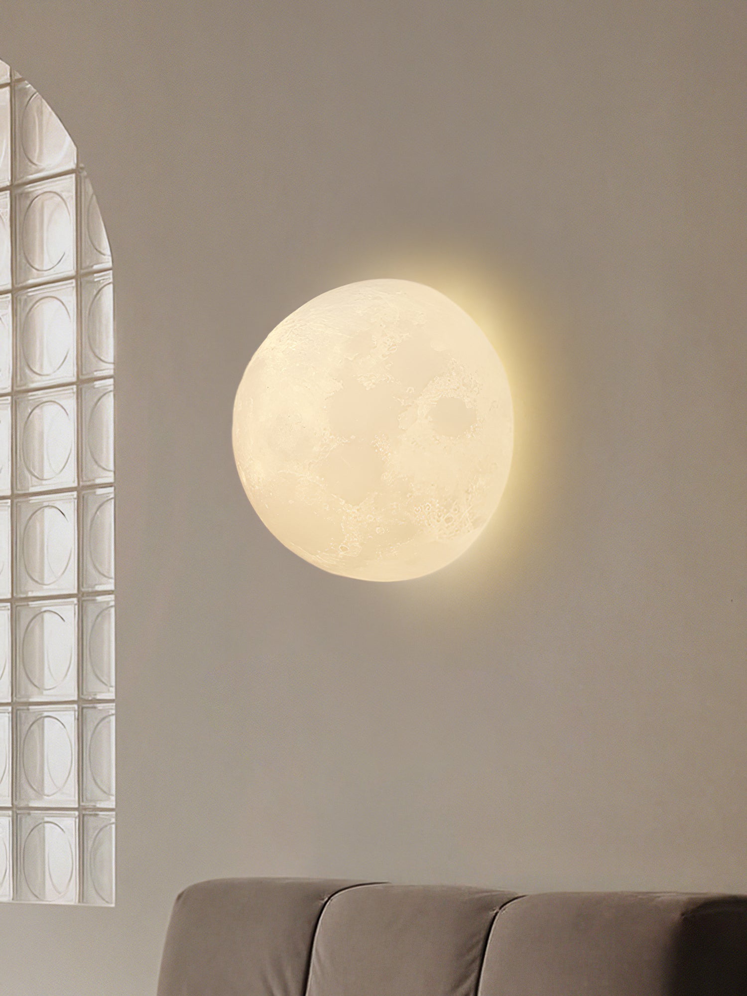 Brivel Nordic Art Moon 3D Plastic Wall Lamp-Neutral Decor