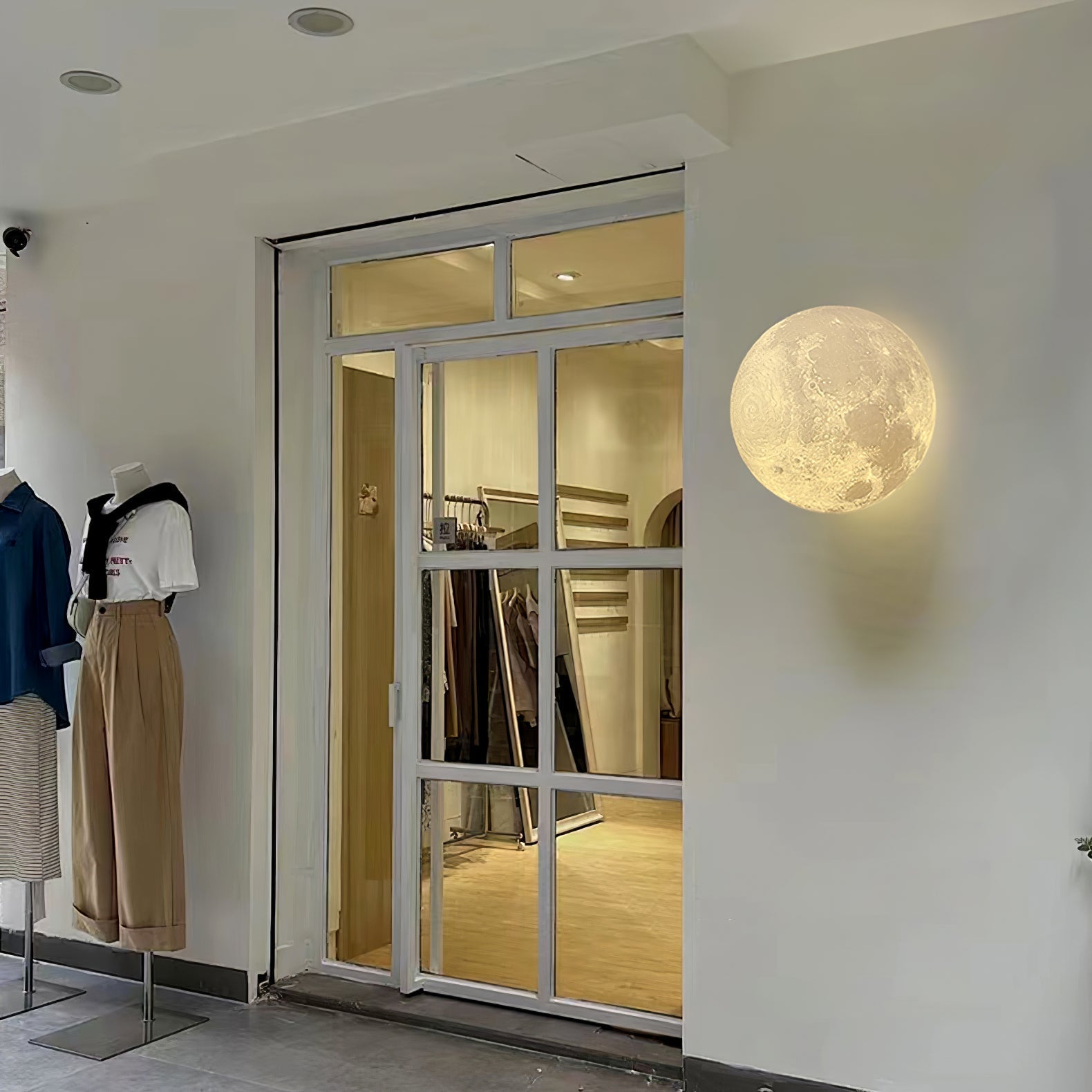 Brivel Nordic Art Moon 3D Plastic Wall Lamp-Neutral Decor