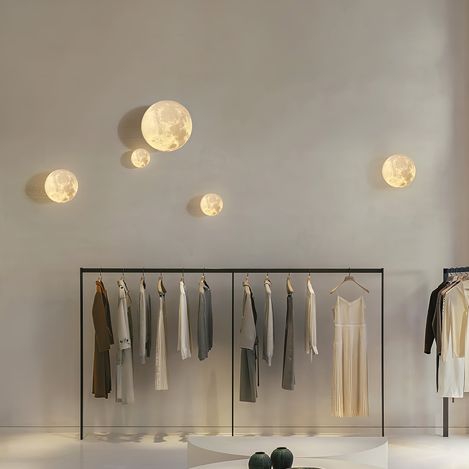 Brivel Nordic Art Moon 3D Plastic Wall Lamp-Neutral Decor