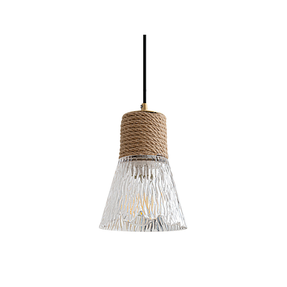 Hemp Rope Glass Pendant Lamp