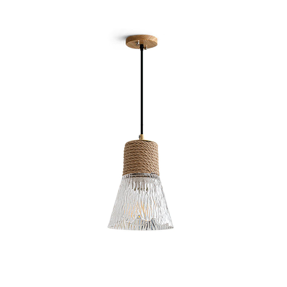 Hemp Rope Glass Pendant Lamp